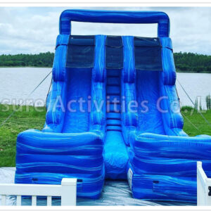 15ft double lane water slide marble blue sl