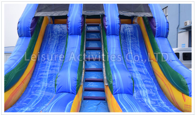 16ft multi theme double lane water slide marble purple sl