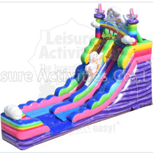 16ft single lane water slide unicorn rainbow sl