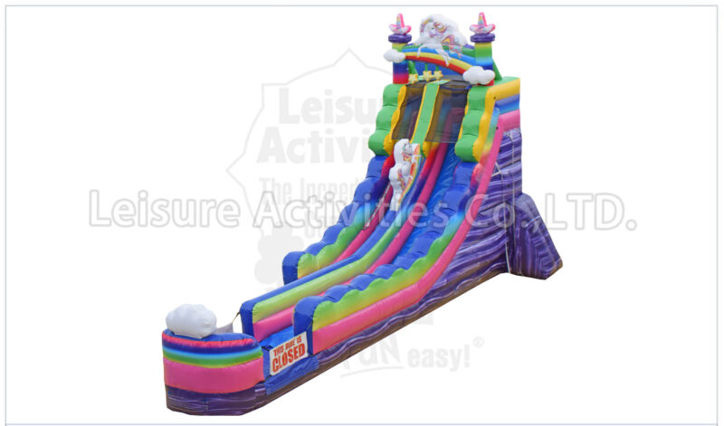 20ft single lane water slide unicorn rainbow sl (max height 22ft)