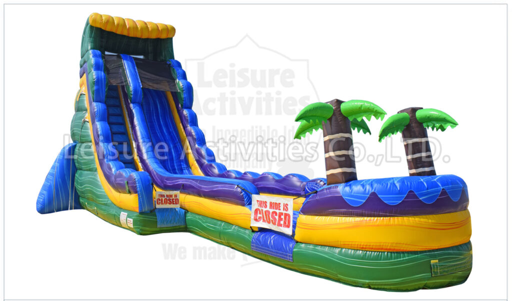 22ft Single Lane Water Slide-Green Oasis-RPL - Leisure Activities USA