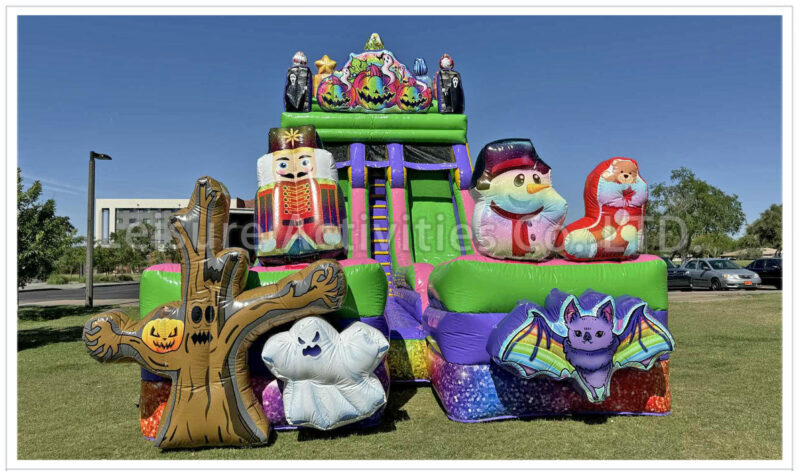 22ft hybrid halloween & christmas double lane water slide sl