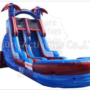 18ft red blue single lane water slide ripl