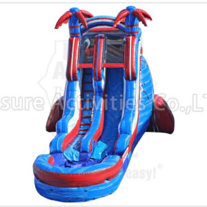 18ft red blue single lane water slide ripl
