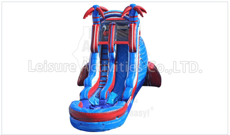 18ft red blue single lane water slide ripl