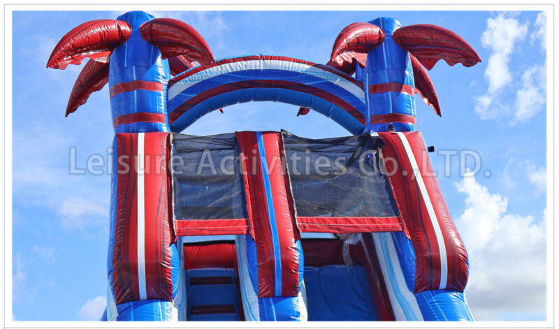 18ft red blue single lane water slide ripl