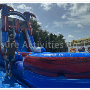 18ft red blue single lane water slide ripl
