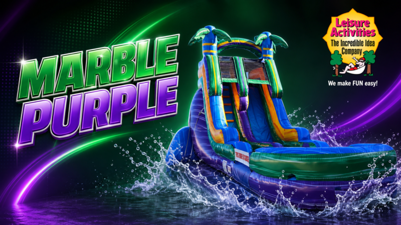 18ft marble purple single lane water slide ripl