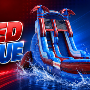 18ft red blue single lane water slide ripl