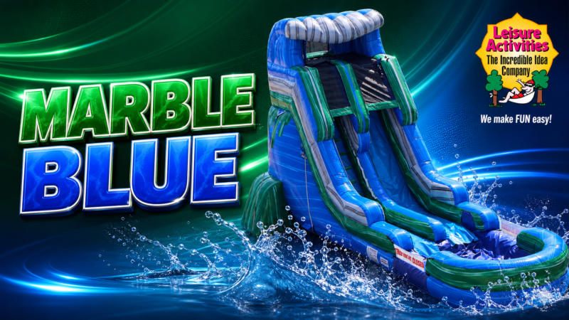 18ft marble blue single lane water slide ripl