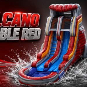 18ft volcano marble red single lane water slide ripl