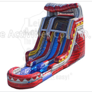 18ft volcano marble red double lane water slide ripl