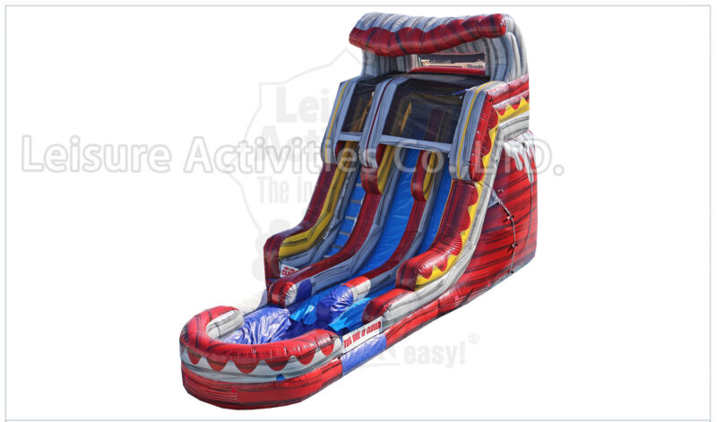 18ft volcano marble red double lane water slide ripl