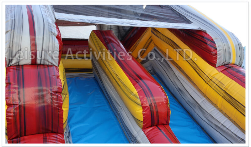 18ft volcano marble red double lane water slide ripl