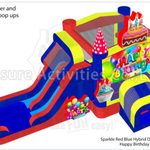 sparkle red blue hybrid double lane combo happy birthday artworks