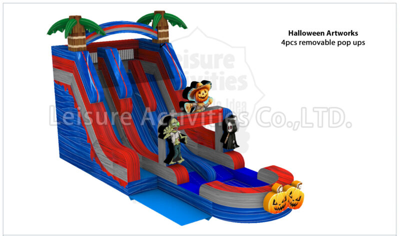18ft hybrid double lane water slide ripl (max height 19ft)