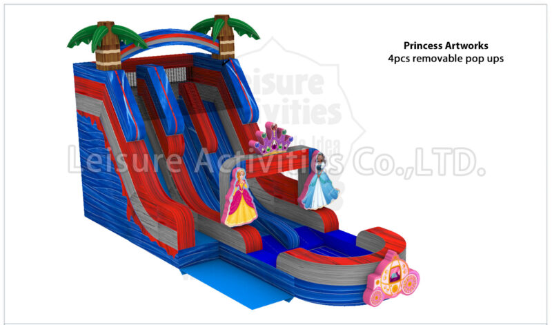18ft hybrid double lane water slide ripl (max height 19ft)
