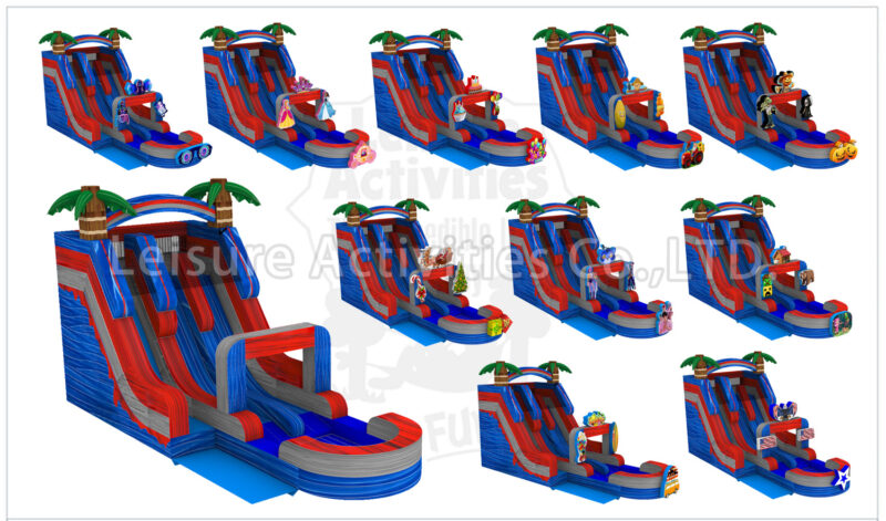 18ft hybrid double lane water slide ripl (max height 19ft)