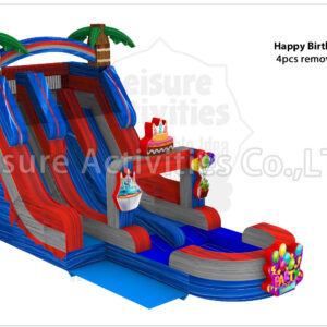 18ft hybrid double lane water slide ripl (max height 19ft)