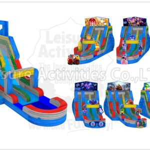 hybrid 19ft double lane water slide ripl