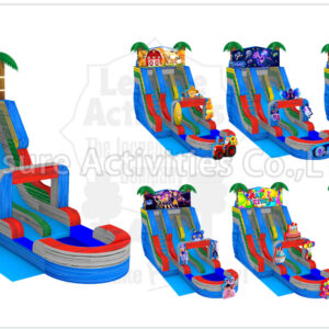 hybrid 19ft double lane water slide ripl