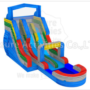 hybrid 19ft double lane water slide ripl