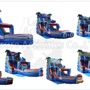 hybrid 19ft double lane water slide ripl