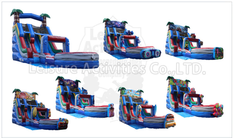 hybrid 19ft double lane water slide ripl