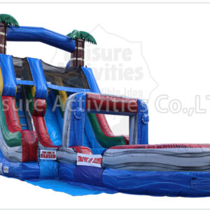 hybrid 19ft double lane water slide ripl