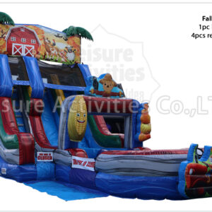 hybrid 19ft double lane water slide ripl