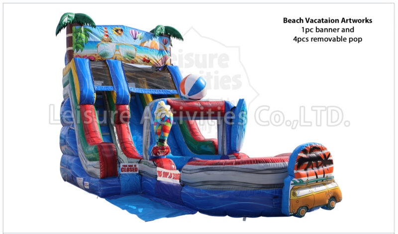 hybrid 19ft double lane water slide ripl