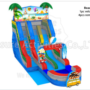 hybrid 19ft double lane water slide ripl