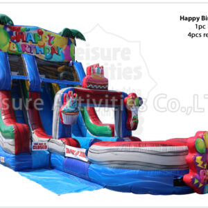 hybrid 19ft double lane water slide ripl