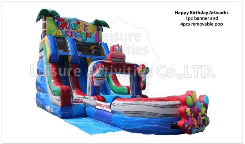 hybrid 19ft double lane water slide ripl