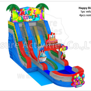 hybrid 19ft double lane water slide ripl