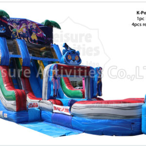 hybrid 19ft double lane water slide ripl