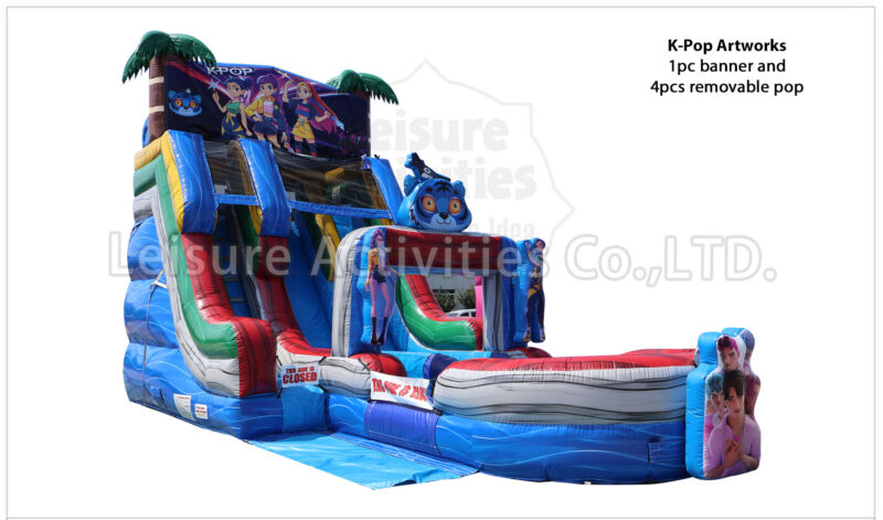 hybrid 19ft double lane water slide ripl