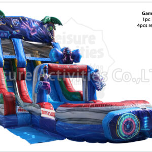 hybrid 19ft double lane water slide ripl
