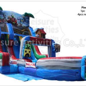 hybrid 19ft double lane water slide ripl