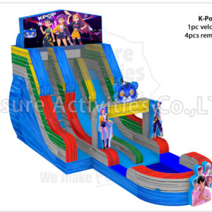 hybrid 19ft double lane water slide ripl