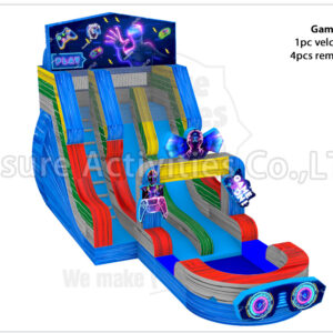 hybrid 19ft double lane water slide ripl