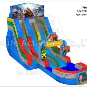 hybrid 19ft double lane water slide ripl