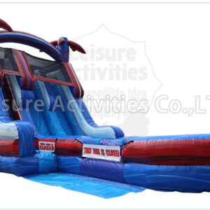 18ft red blue double lane water slide ripl