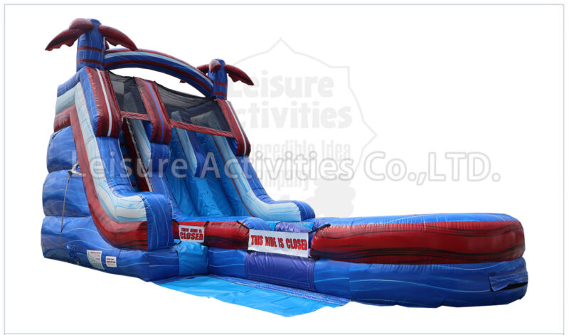 18ft red blue double lane water slide ripl