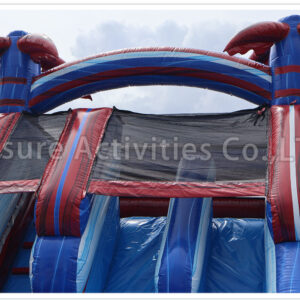 18ft red blue double lane water slide ripl