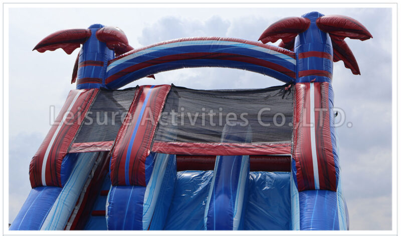 18ft red blue double lane water slide ripl