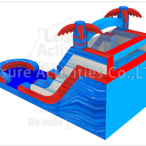 18ft red blue double lane water slide ripl