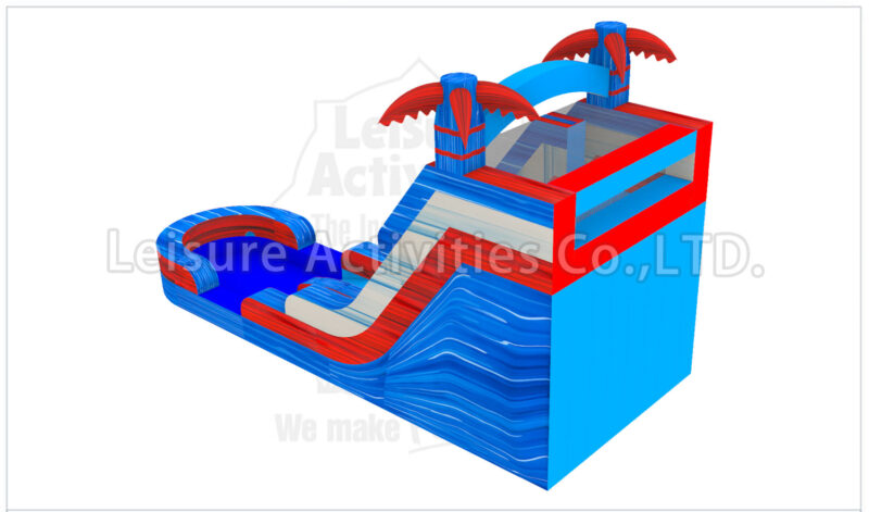 18ft red blue double lane water slide ripl