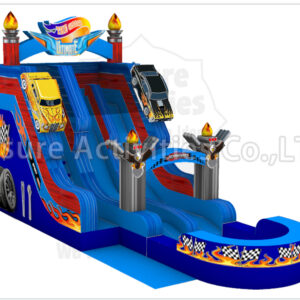 19ft garage double lane water slide ripl