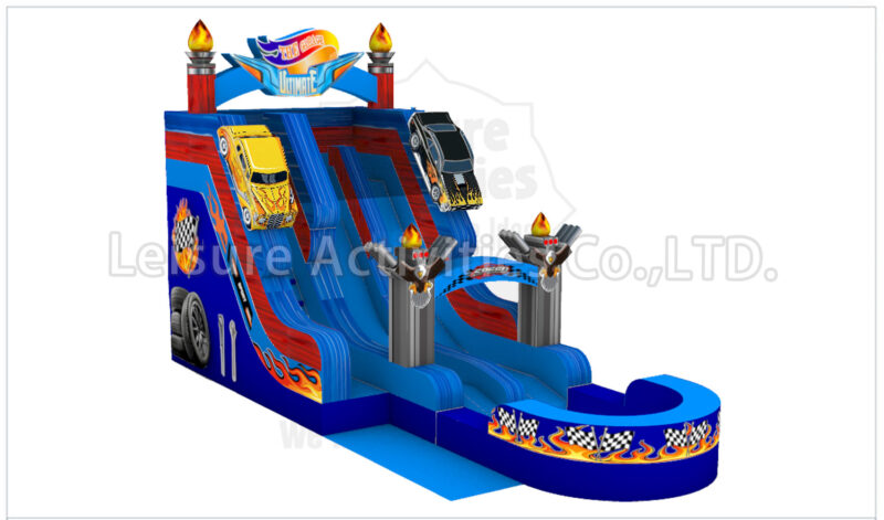 19ft garage double lane water slide ripl